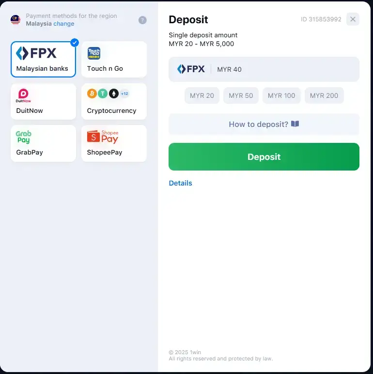 1win deposit
